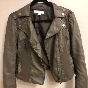 NY & Co. Gray Faux Leather Jacket